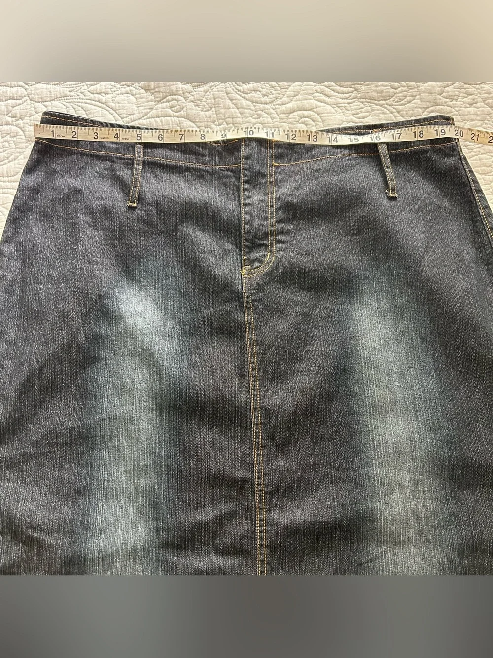 Y2K Zoey Beth Denim Maxi Skirt Women’s 2X Stretch Blue Denim Western Modest 90s